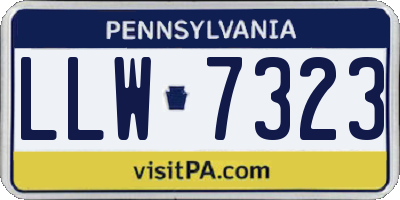 PA license plate LLW7323