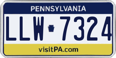 PA license plate LLW7324