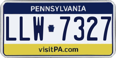PA license plate LLW7327