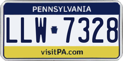 PA license plate LLW7328