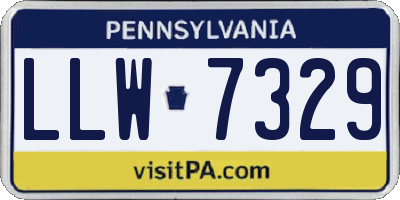 PA license plate LLW7329