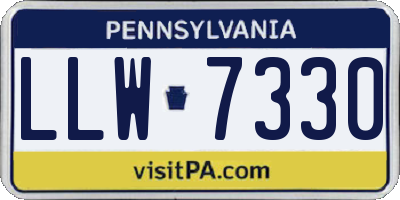 PA license plate LLW7330