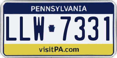 PA license plate LLW7331