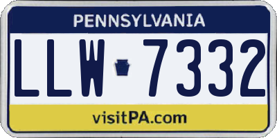 PA license plate LLW7332