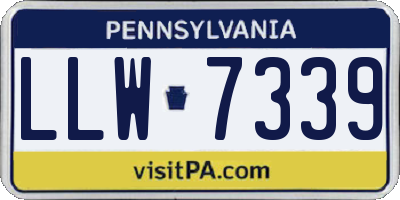 PA license plate LLW7339