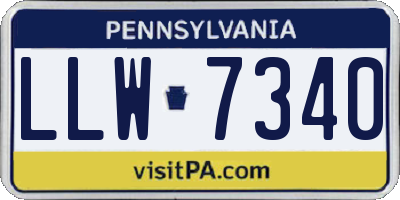 PA license plate LLW7340