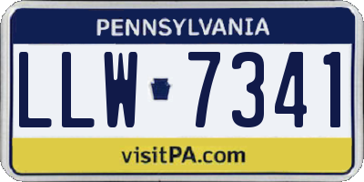 PA license plate LLW7341