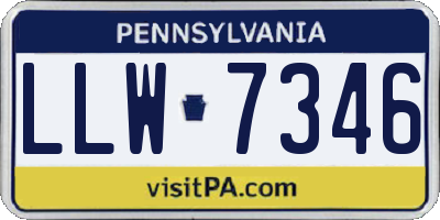 PA license plate LLW7346