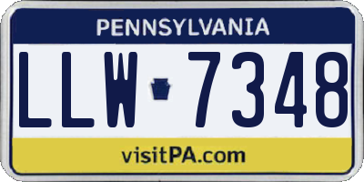 PA license plate LLW7348