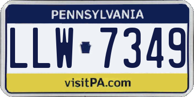 PA license plate LLW7349
