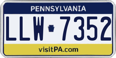 PA license plate LLW7352