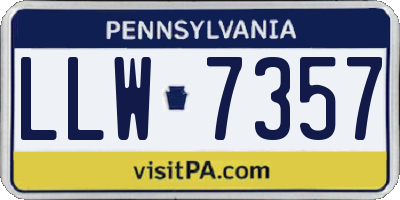 PA license plate LLW7357