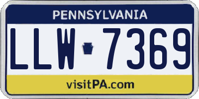 PA license plate LLW7369