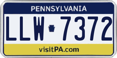 PA license plate LLW7372