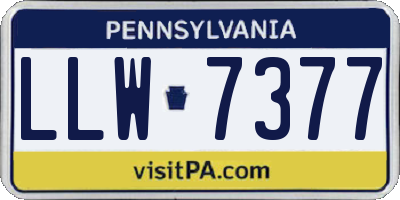 PA license plate LLW7377