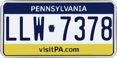 PA license plate LLW7378