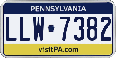 PA license plate LLW7382