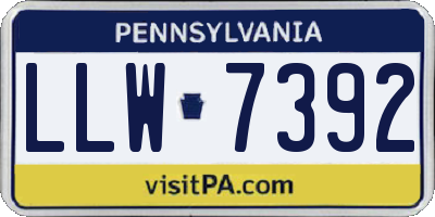 PA license plate LLW7392