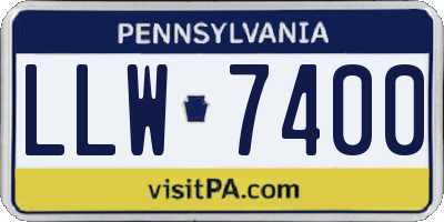 PA license plate LLW7400