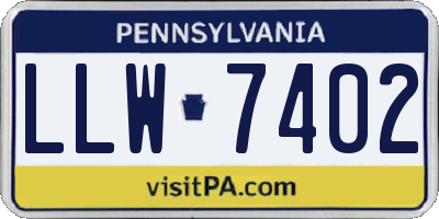 PA license plate LLW7402