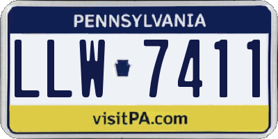 PA license plate LLW7411