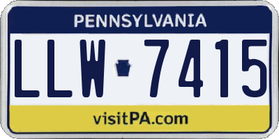 PA license plate LLW7415