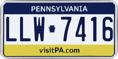 PA license plate LLW7416