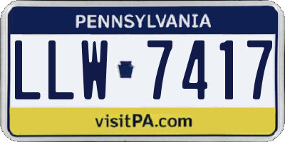 PA license plate LLW7417