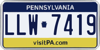 PA license plate LLW7419