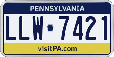 PA license plate LLW7421