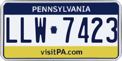 PA license plate LLW7423