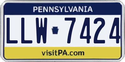 PA license plate LLW7424