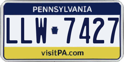 PA license plate LLW7427