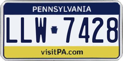 PA license plate LLW7428