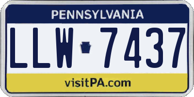 PA license plate LLW7437