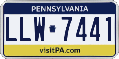 PA license plate LLW7441