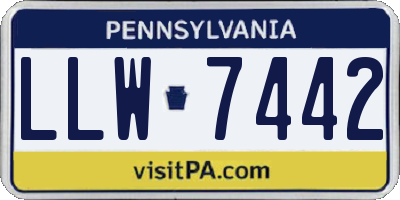 PA license plate LLW7442