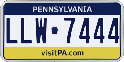PA license plate LLW7444