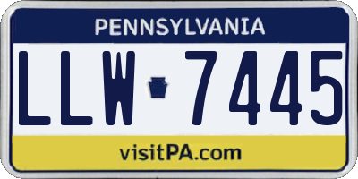 PA license plate LLW7445