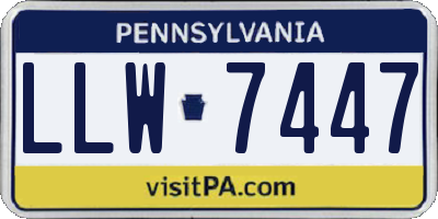 PA license plate LLW7447