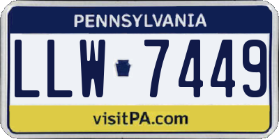 PA license plate LLW7449