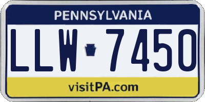 PA license plate LLW7450
