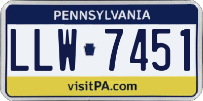 PA license plate LLW7451