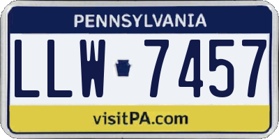 PA license plate LLW7457