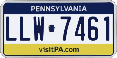 PA license plate LLW7461