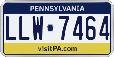 PA license plate LLW7464