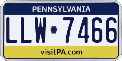 PA license plate LLW7466