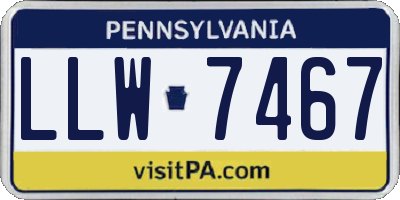 PA license plate LLW7467