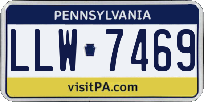 PA license plate LLW7469