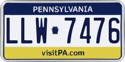 PA license plate LLW7476